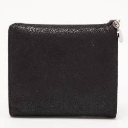 Stella McCartney Black Faux Leather Falabella Trifold Wallet