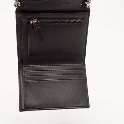 Stella McCartney Black Faux Leather Falabella Trifold Wallet