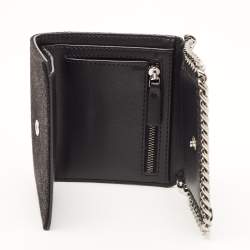 Stella McCartney Black Faux Leather Falabella Trifold Wallet