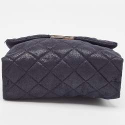 Pre Owned Stella McCartney Blue Quilted Faux Suede Medium Beckett Chain Bag