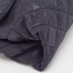 Pre Owned Stella McCartney Blue Quilted Faux Suede Medium Beckett Chain Bag