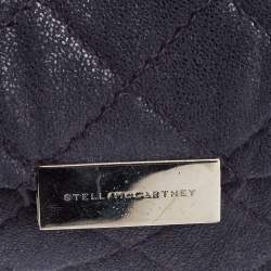 Pre Owned Stella McCartney Blue Quilted Faux Suede Medium Beckett Chain Bag