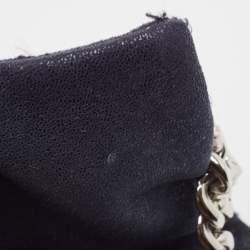 Pre Owned Stella McCartney Blue Quilted Faux Suede Medium Beckett Chain Bag