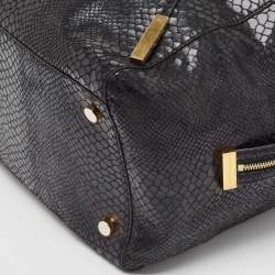 Pre Owned حقيبة يد توتس ستيلا مكارتني شوبر جلد صناعي نقشة الثعبان أسود ذات سحاب