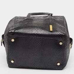 Pre Owned حقيبة يد توتس ستيلا مكارتني شوبر جلد صناعي نقشة الثعبان أسود ذات سحاب