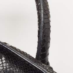 Pre Owned حقيبة يد توتس ستيلا مكارتني شوبر جلد صناعي نقشة الثعبان أسود ذات سحاب