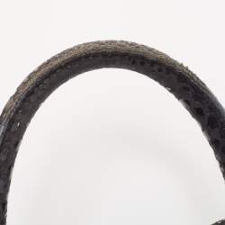 Pre Owned حقيبة يد توتس ستيلا مكارتني شوبر جلد صناعي نقشة الثعبان أسود ذات سحاب