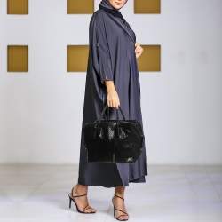 Pre Owned حقيبة يد توتس ستيلا مكارتني شوبر جلد صناعي نقشة الثعبان أسود ذات سحاب