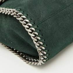 Pre Owned Stella McCartney Green Faux Suede Falabella Flap Shoulder Bag