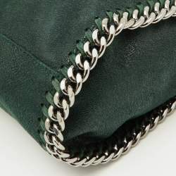 Pre Owned Stella McCartney Green Faux Suede Falabella Flap Shoulder Bag