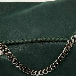 Pre Owned Stella McCartney Green Faux Suede Falabella Flap Shoulder Bag