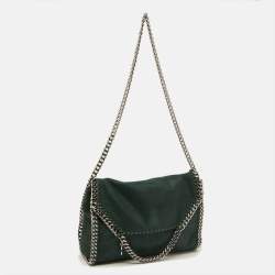 Pre Owned Stella McCartney Green Faux Suede Falabella Flap Shoulder Bag