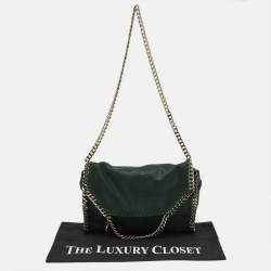 Pre Owned Stella McCartney Green Faux Suede Falabella Flap Shoulder Bag