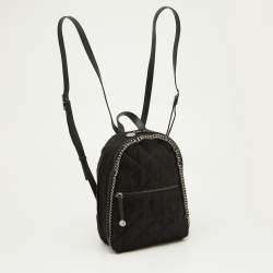 Pre Owned Stella McCartney Black Faux Suede Falabella Backpack