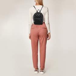 Pre Owned Stella McCartney Black Faux Suede Falabella Backpack