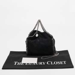 Stella McCartney Black Faux Suede Tiny Falabella Tote