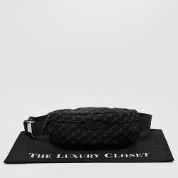 Pre Owned Stella McCartney Black Monogram Nylon Bum Belt Bag