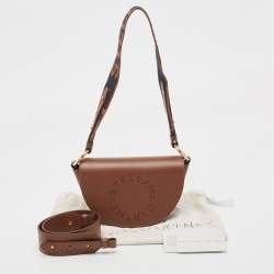 Pre Owned Stella McCartney Brown Faux Leather Flap Shoulder Bag