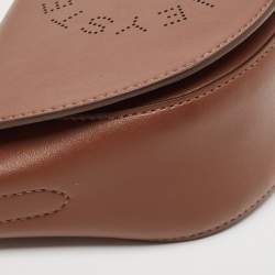 Pre Owned Stella McCartney Brown Faux Leather Flap Shoulder Bag