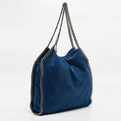 Pre Owned Stella McCartney Blue Faux Suede Small Falabella Tote