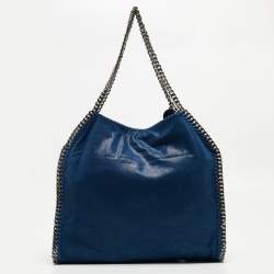 Pre Owned Stella McCartney Blue Faux Suede Small Falabella Tote