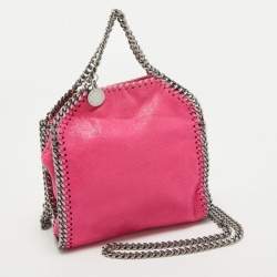 Pre Owned Stella McCartney Pink Faux Suede Tiny Falabella Tote