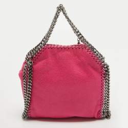 Pre Owned Stella McCartney Pink Faux Suede Tiny Falabella Tote
