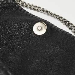 Pre Owned Stella McCartney Black Faux Leather Falabella Flap Shoulder Bag