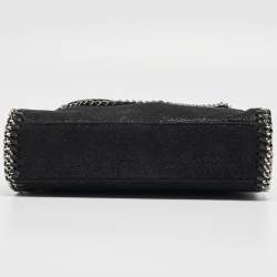 Pre Owned Stella McCartney Black Faux Leather Falabella Flap Shoulder Bag