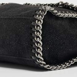 Pre Owned Stella McCartney Black Faux Leather Falabella Flap Shoulder Bag