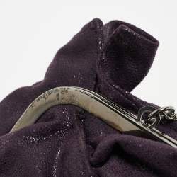 Pre Owned Stella McCartney Purple Ruffle Faux Leather Kisslock Chain Bag