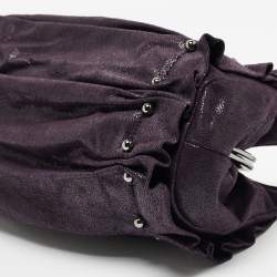 Pre Owned Stella McCartney Purple Ruffle Faux Leather Kisslock Chain Bag