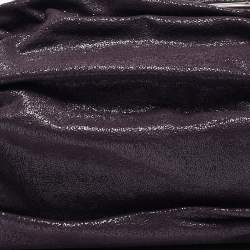 Pre Owned Stella McCartney Purple Ruffle Faux Leather Kisslock Chain Bag