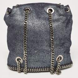 Pre Owned Stella McCartney Blue Faux Leather Falabella Backpack