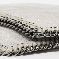 Stella McCartney Silver Faux Leather Falabella Fold-Over Clutch