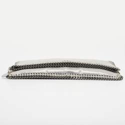 Stella McCartney Silver Faux Leather Falabella Fold-Over Clutch