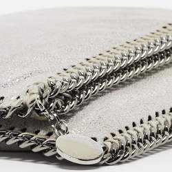 Stella McCartney Silver Faux Leather Falabella Fold-Over Clutch
