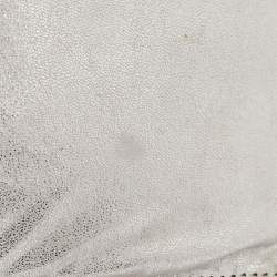 Stella McCartney Silver Faux Leather Falabella Fold-Over Clutch