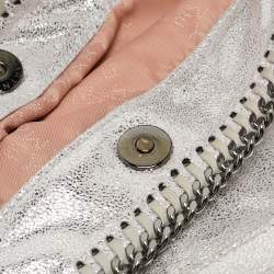 Stella McCartney Silver Faux Leather Falabella Fold-Over Clutch