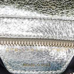 Pre Owned Stella McCartney Gold Crackled Faux Leather Falabella Fold-Over Clutch