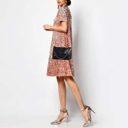 Pre Owned Stella McCartney Black Faux Leather Falabella Flap Shoulder Bag