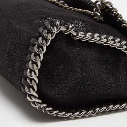 Pre Owned Stella McCartney Black Faux Leather Falabella Flap Shoulder Bag