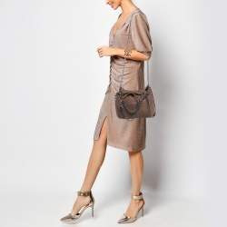 Pre Owned Stella McCartney Brown Faux Suede Mini Falabella Tote