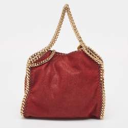 Pre Owned Stella McCartney Burgundy Faux Leather Mini Falabella Tote