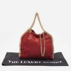 Pre Owned Stella McCartney Burgundy Faux Leather Mini Falabella Tote