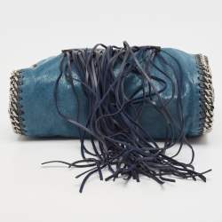 Pre Owned Stella McCartney Two Tone Blue Faux Leather Mini Falabella Tote