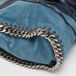 Pre Owned Stella McCartney Two Tone Blue Faux Leather Mini Falabella Tote