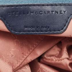 Pre Owned Stella McCartney Two Tone Blue Faux Leather Mini Falabella Tote