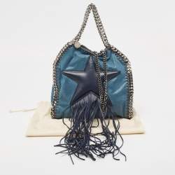 Pre Owned Stella McCartney Two Tone Blue Faux Leather Mini Falabella Tote