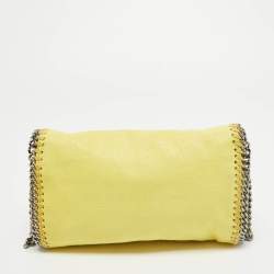 Pre Owned Stella McCartney Yellow Faux Suede Falabella Flap Crossbody Bag